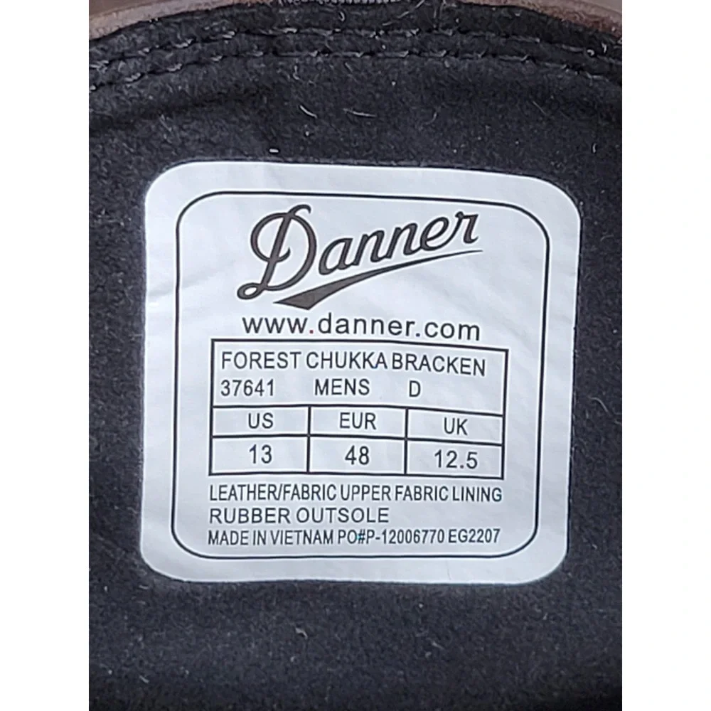 Danner Forest Chukka Boots Men's 13D Bracken Brown Leather Ankle Shoes